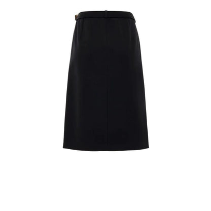 Gucci Black Wool Midi Skirt by Gucci