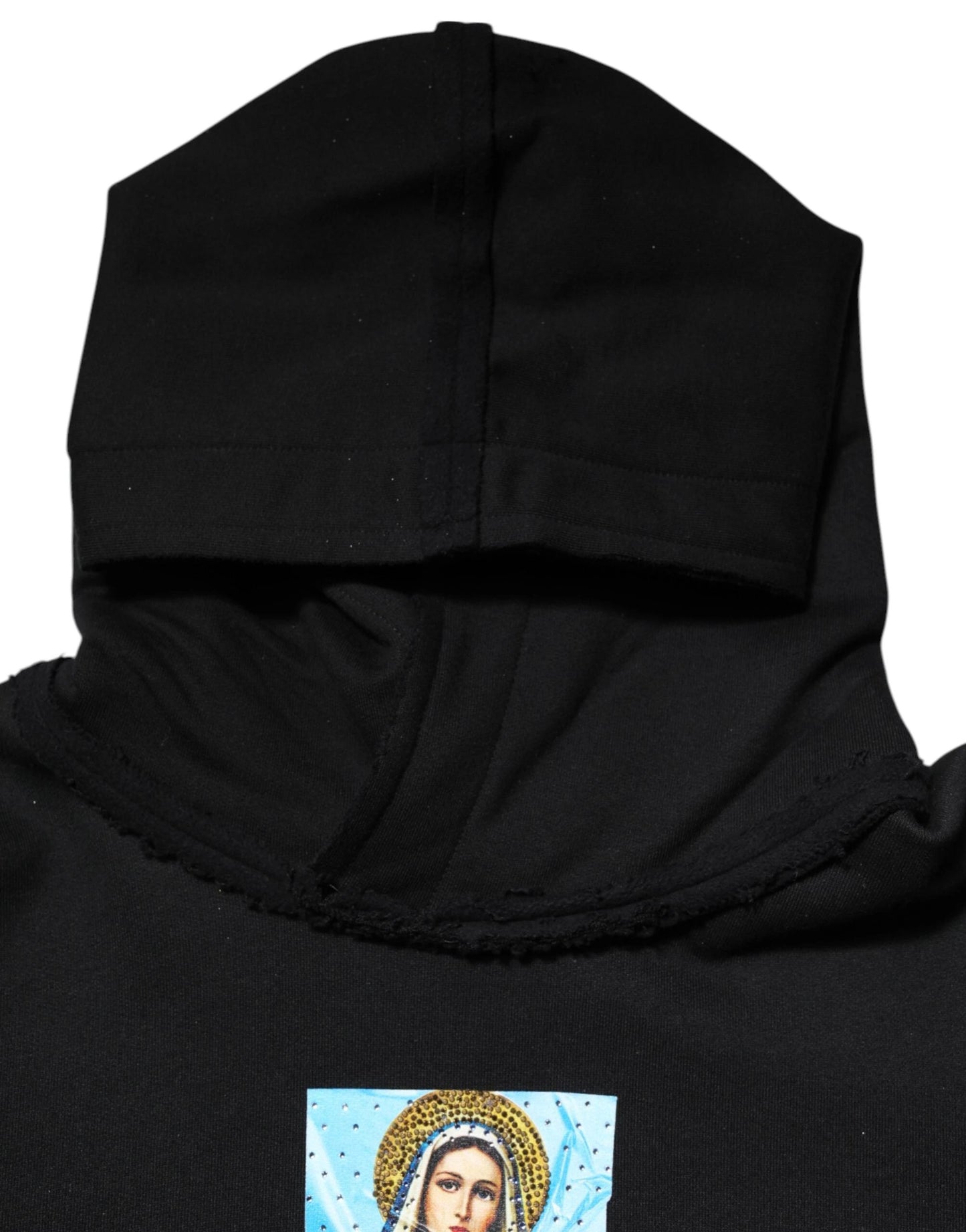 Dolce & Gabbana Black Printed Hoodie Crystal Embellished Jacket by Dolce & Gabbana