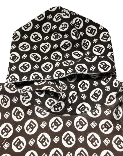 Dolce & Gabbana Brown White DG Logo Short Hoodie Sweater by Dolce & Gabbana