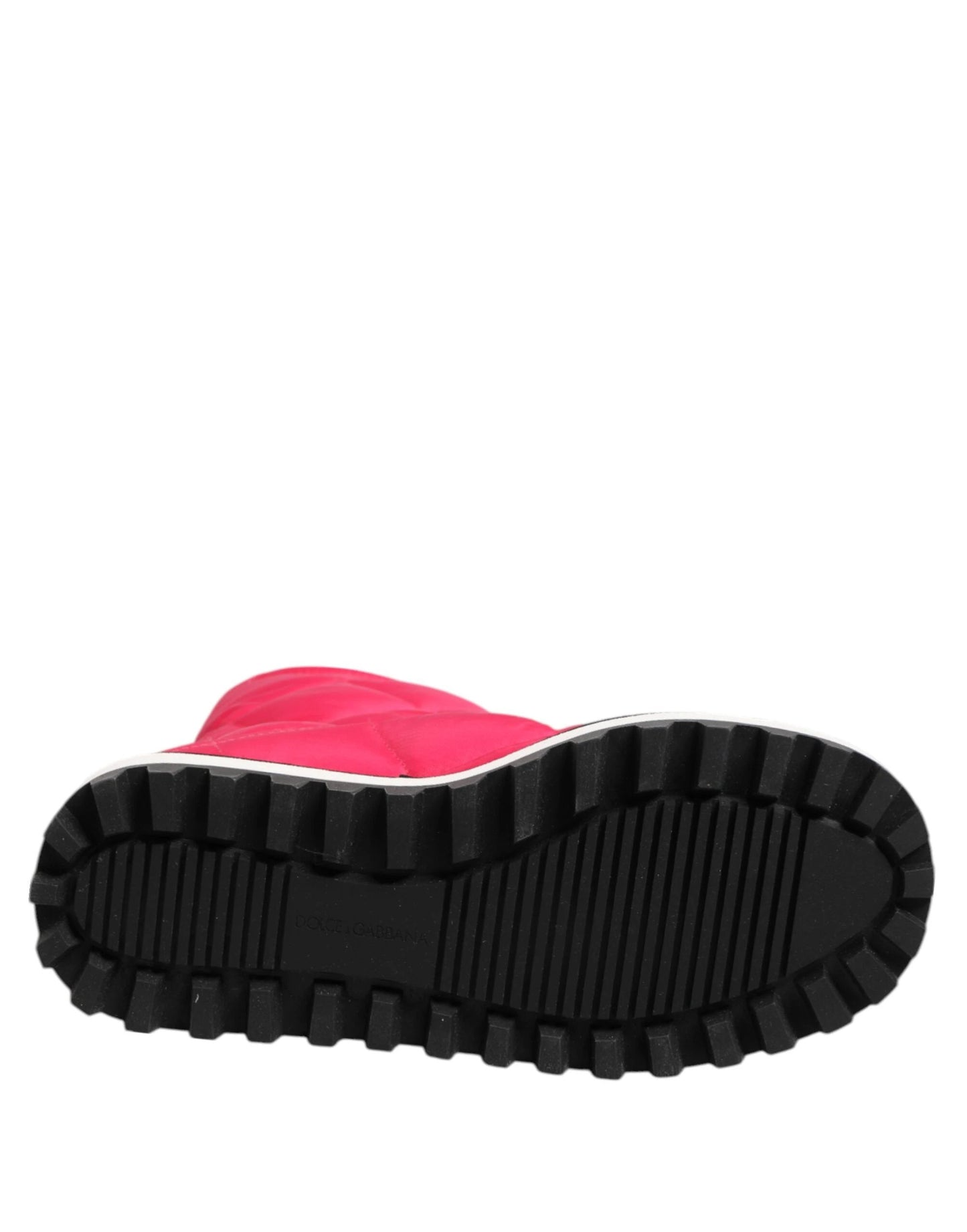 Dolce & Gabbana Pink White Viscose Padded Mid Calf Boots Shoes by Dolce & Gabbana