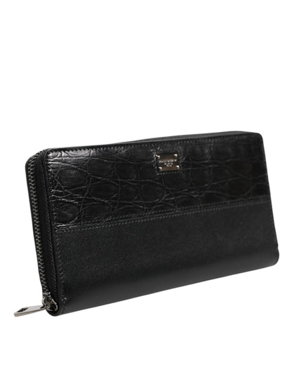 Portefeuille continental zippé Dolce & Gabbana homme en cuir noir – BAG4700