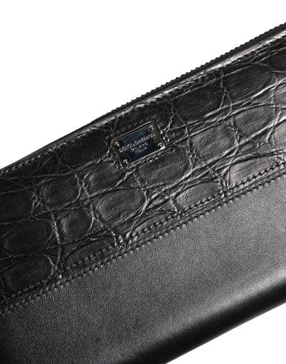 Portefeuille continental zippé Dolce & Gabbana homme en cuir noir – BAG4700