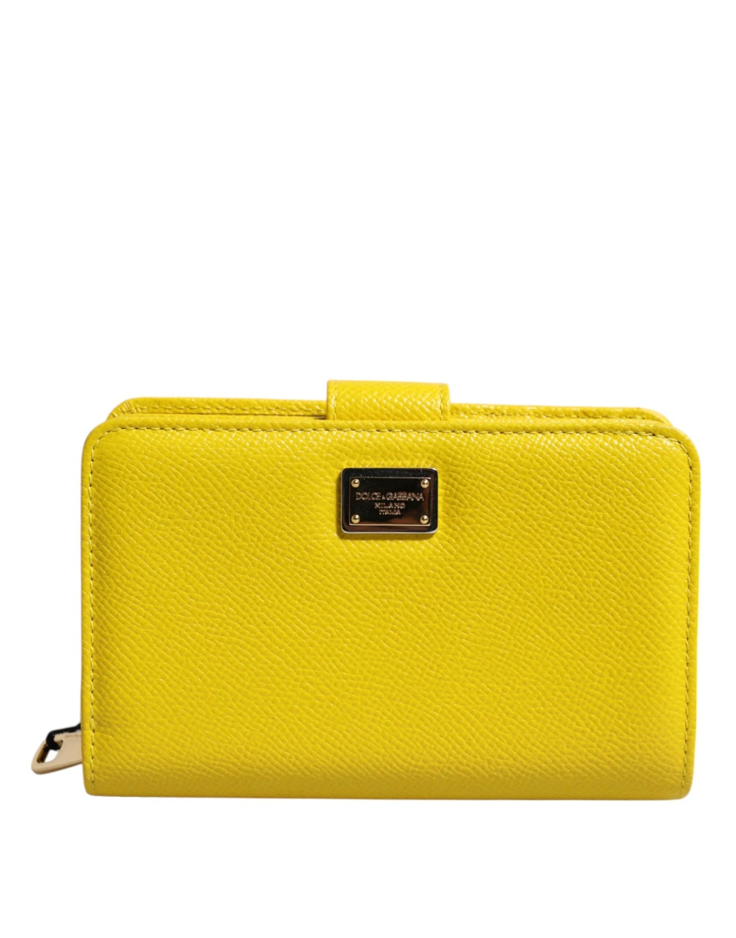 Dolce & Gabbana Yellow Leather Bifold Continental Clutch Wallet by Dolce & Gabbana