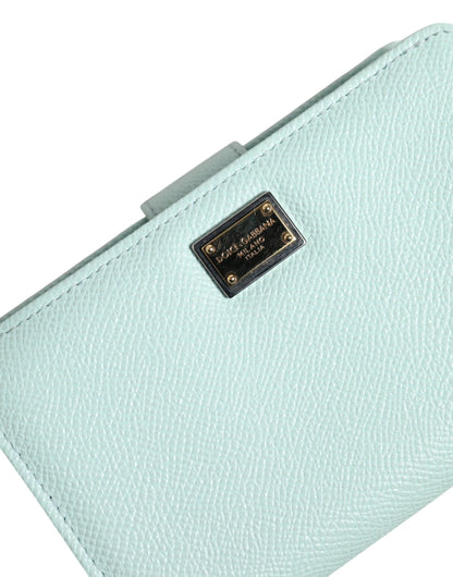Dolce & Gabbana Mint Green Leather Bifold Continental Clutch Wallet by Dolce & Gabbana