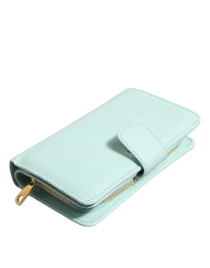Dolce & Gabbana Mint Green Leather Bifold Continental Clutch Wallet by Dolce & Gabbana