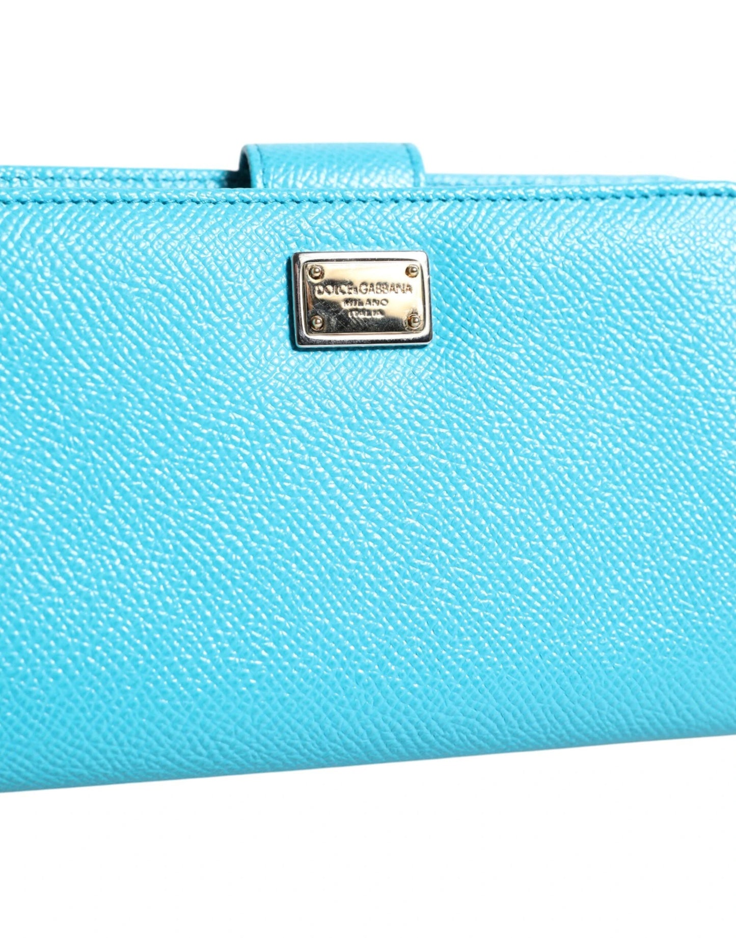 Dolce & Gabbana Light Blue Leather Bifold Continental Clutch Wallet