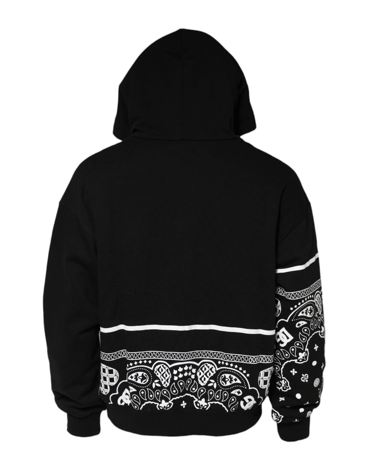 Dolce & Gabbana Black Bandana Hooded Men Sweatshirt Sweater by Dolce & Gabbana