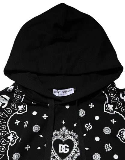 Dolce & Gabbana Black Bandana Hooded Men Sweatshirt Sweater by Dolce & Gabbana