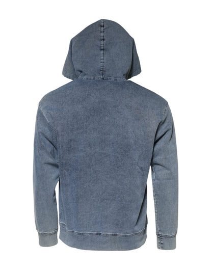 Dolce & Gabbana Blue Cotton Blend Hooded Sweatshirt Sweater by Dolce & Gabbana