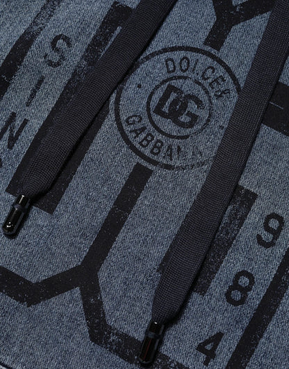 Dolce & Gabbana Blue Cotton Blend Hooded Sweatshirt Sweater by Dolce & Gabbana