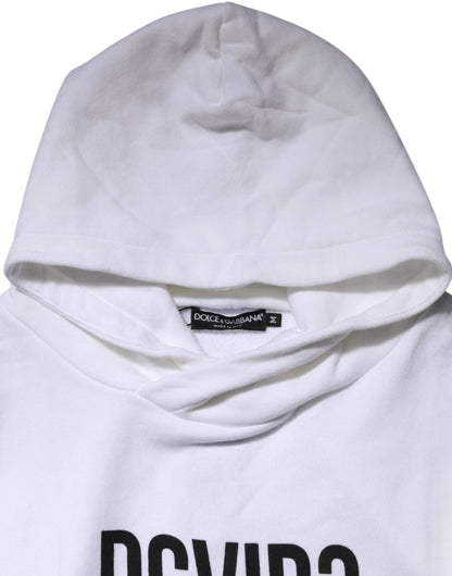 Dolce & Gabbana White DG Vib3 Hooded Men Sweatshirt Sweater by Dolce & Gabbana