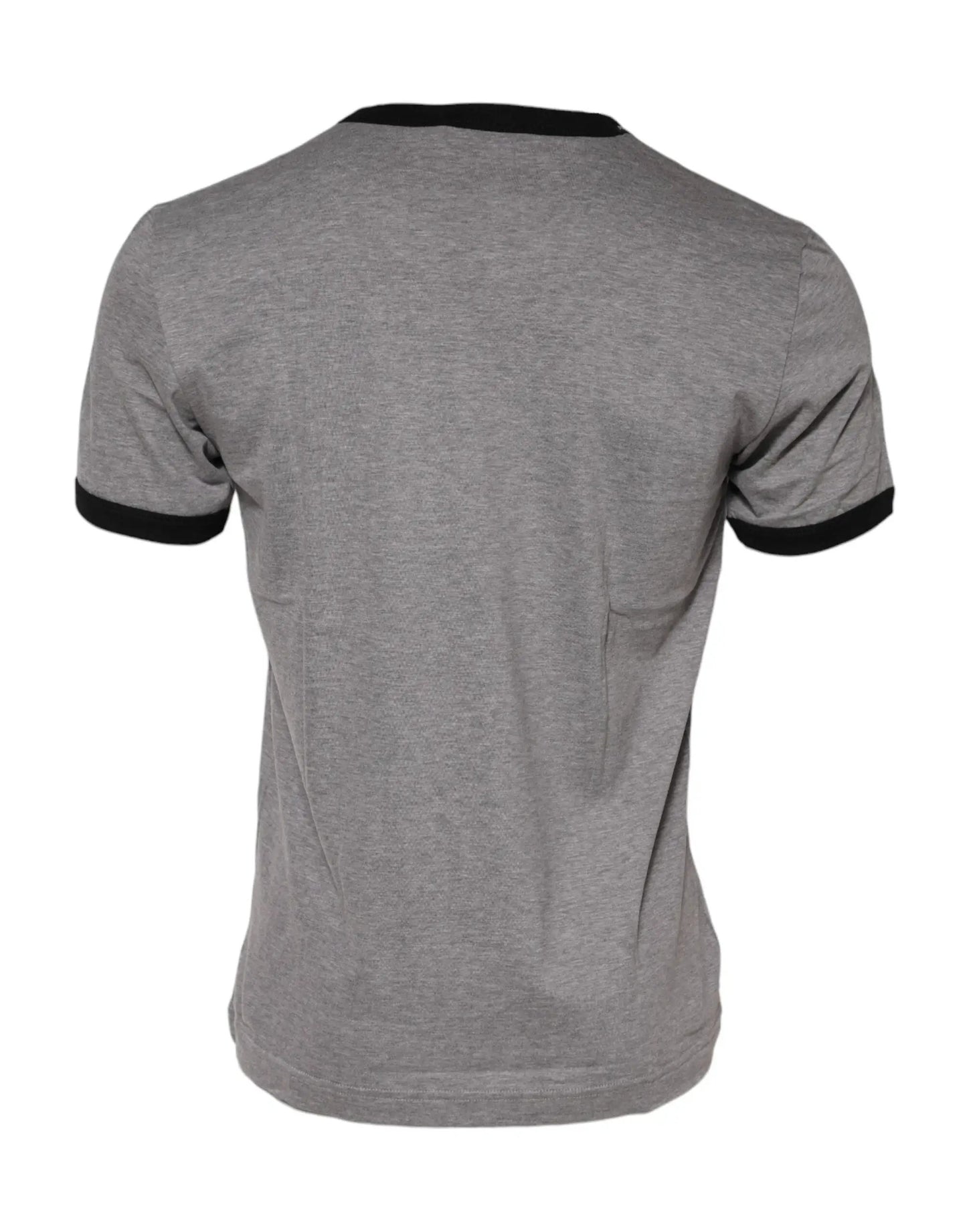 Dolce & Gabbana Gray Sacred Heart Cotton Crew Neck T-shirt by Dolce & Gabbana