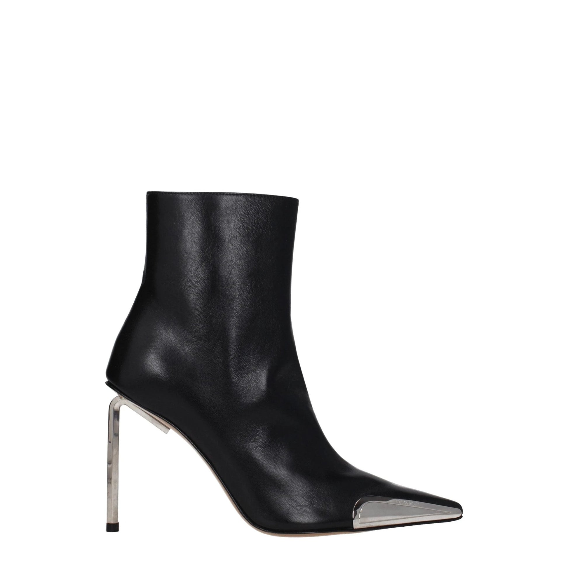 Off-White Black Leather Ankle Boots by Off-White