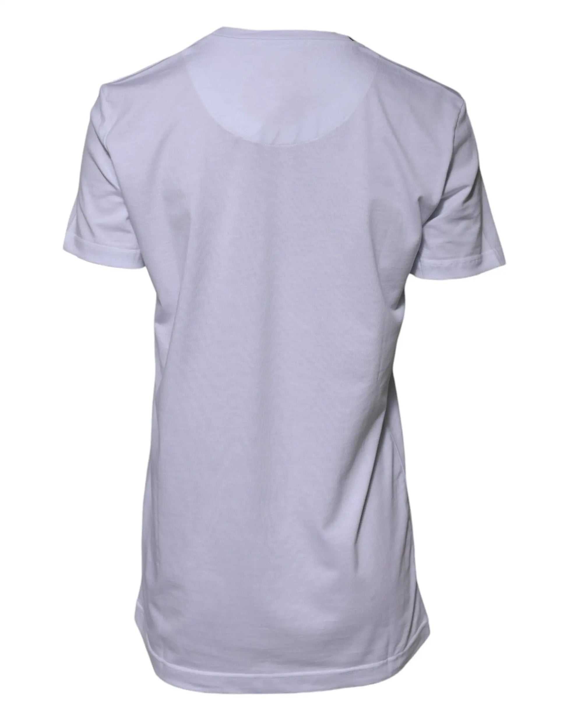 Dolce & Gabbana White Cotton Goodluck 2023 Crew Neck T-shirt by Dolce & Gabbana