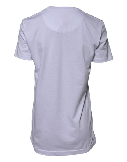 Dolce & Gabbana White Cotton Goodluck 2023 Crew Neck T-shirt by Dolce & Gabbana