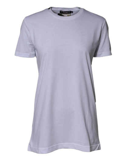 Dolce & Gabbana White Cotton Goodluck 2023 Crew Neck T-shirt by Dolce & Gabbana