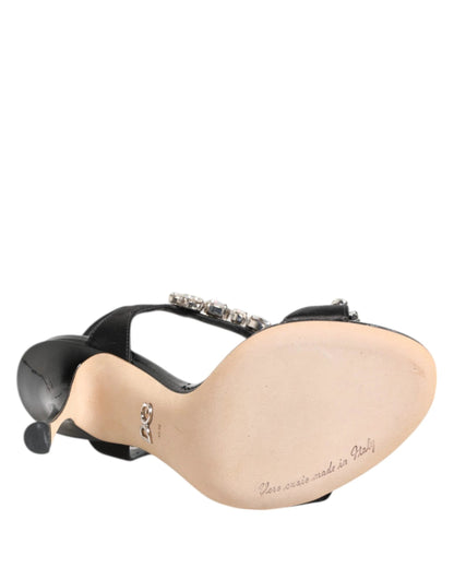 Dolce & Gabbana Black Keira Crystals Heels Sandals Shoes by Dolce & Gabbana
