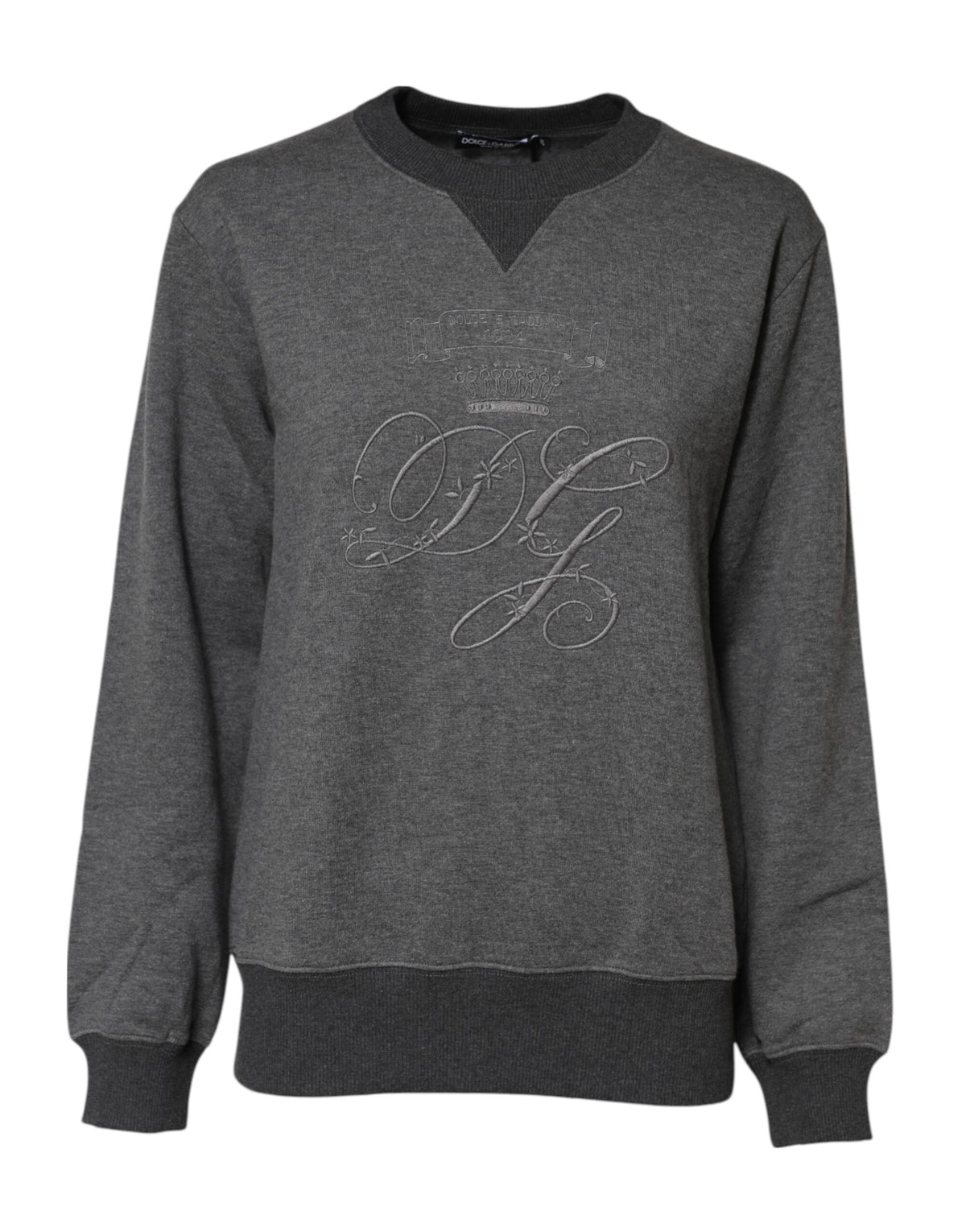 Pull Dolce & Gabbana à logo DG brodé en coton et cachemire gris – TSH90731
