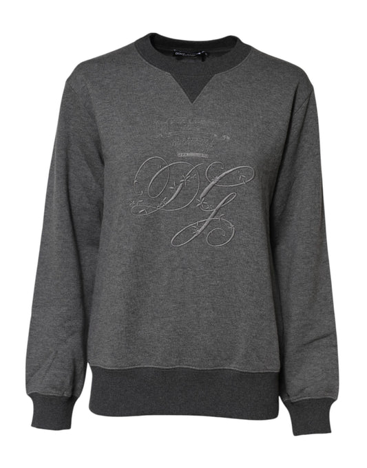 Pull Dolce & Gabbana à logo DG brodé en coton et cachemire gris – TSH90731