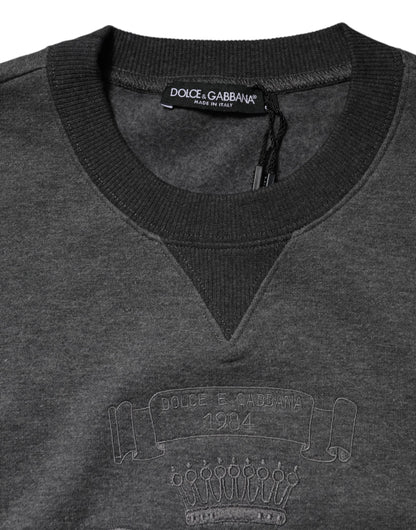 Pull Dolce & Gabbana à logo DG brodé en coton et cachemire gris – TSH90731
