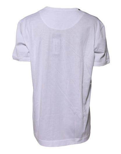 Dolce & Gabbana White Cotton Goodluck 2022 Crew Neck T-shirt by Dolce & Gabbana