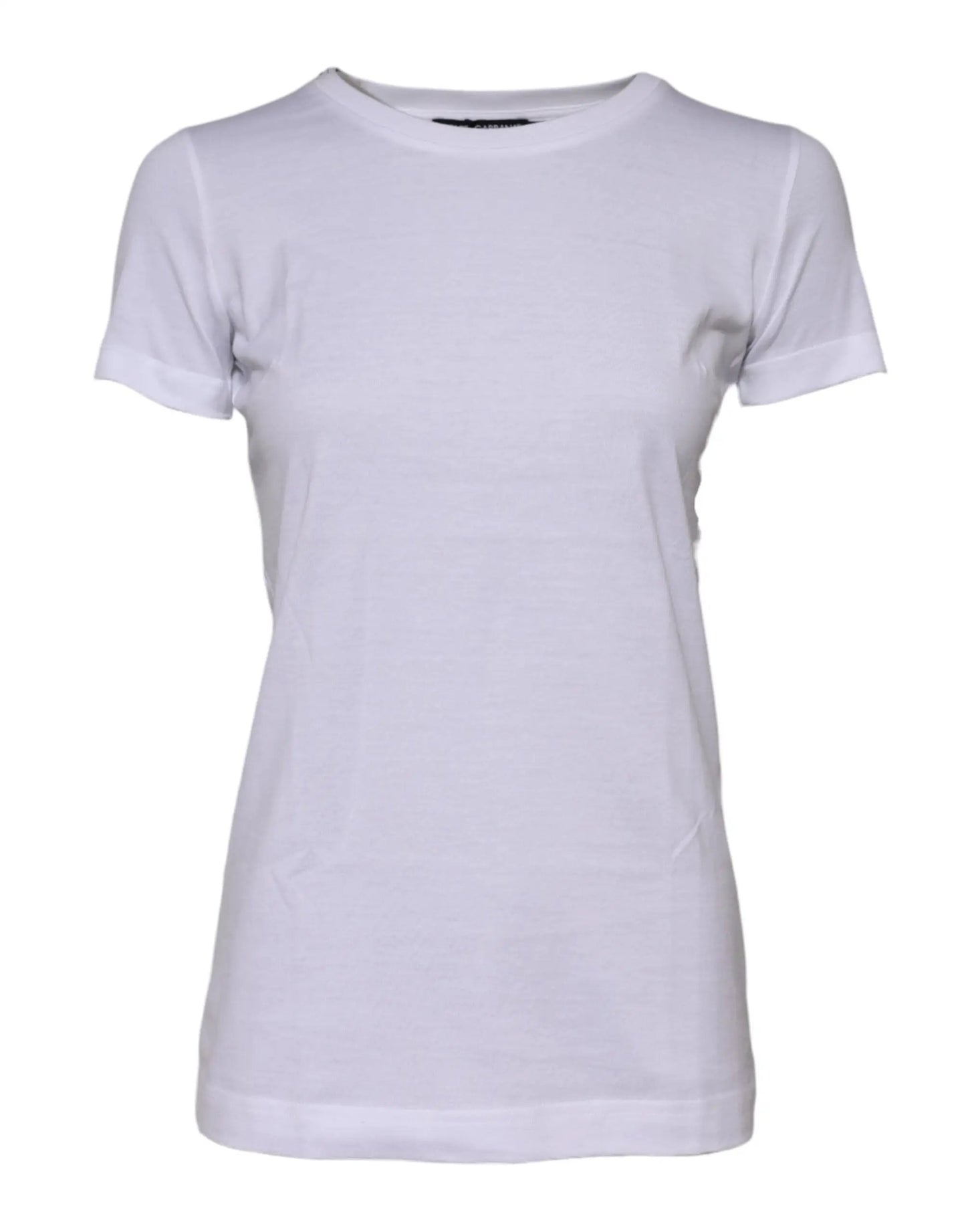 Dolce & Gabbana White Cotton Crew Neck Short Sleeves T-shirt by Dolce & Gabbana