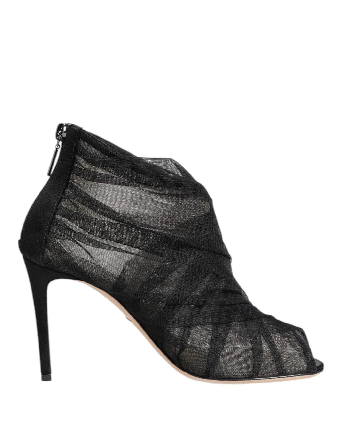 Dolce & Gabbana Black Mesh Stiletto Heels Ankle Boots Shoes by Dolce & Gabbana