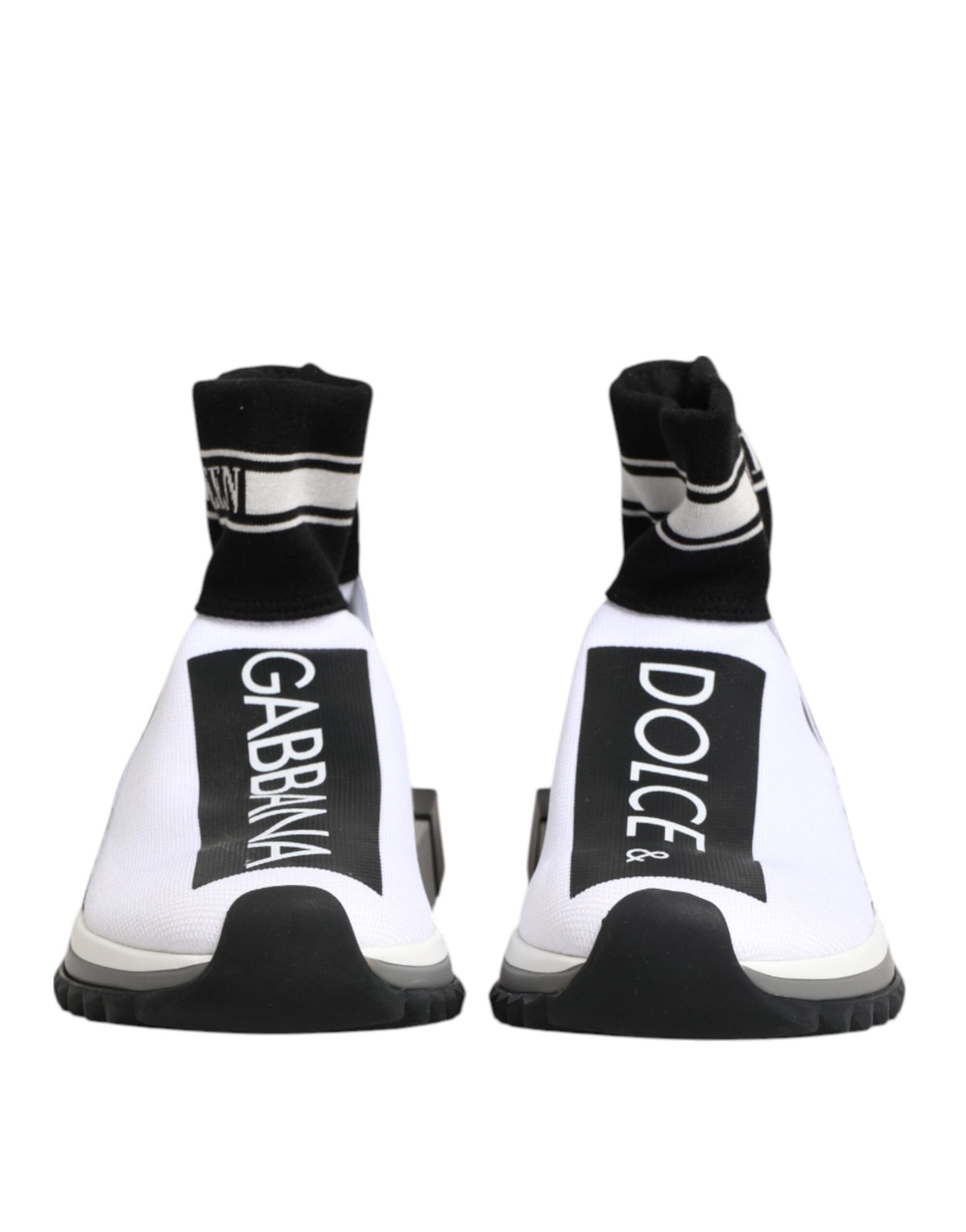Baskets chaussettes Dolce & Gabbana Sorrento en polyester noir et blanc – LA12831