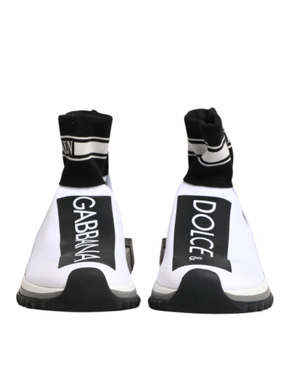 Baskets chaussettes Dolce & Gabbana Sorrento en polyester noir et blanc – LA12831