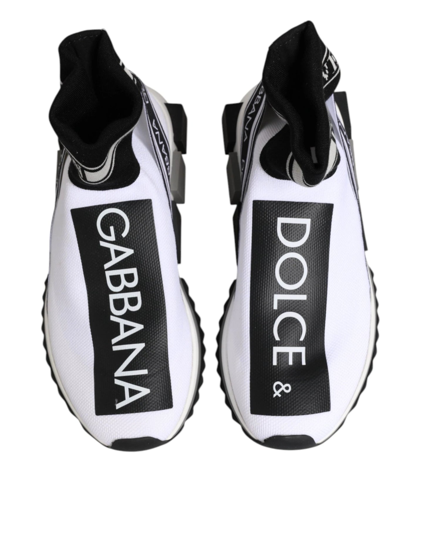 Dolce & Gabbana White Black Sorrento Socks Sneakers Shoes by Dolce & Gabbana