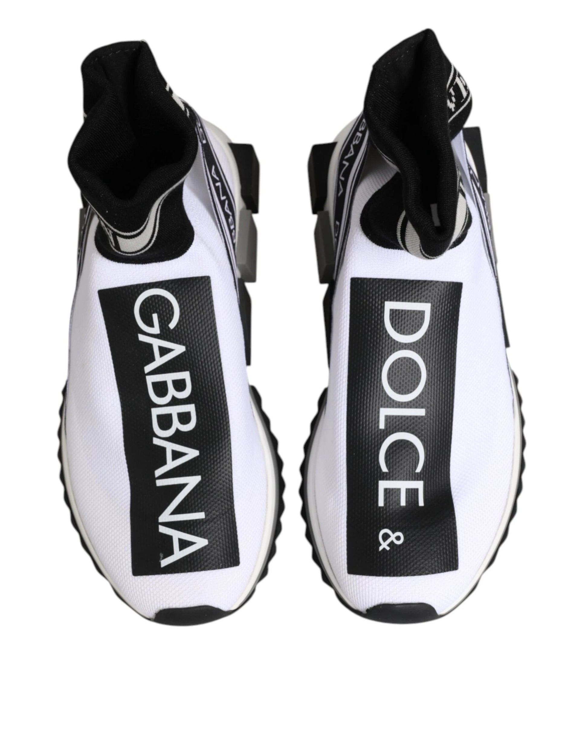 Dolce & Gabbana White Black Sorrento Socks Sneakers Shoes by Dolce & Gabbana