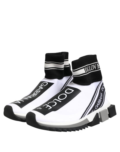 Dolce & Gabbana White Black Sorrento Socks Sneakers Shoes by Dolce & Gabbana
