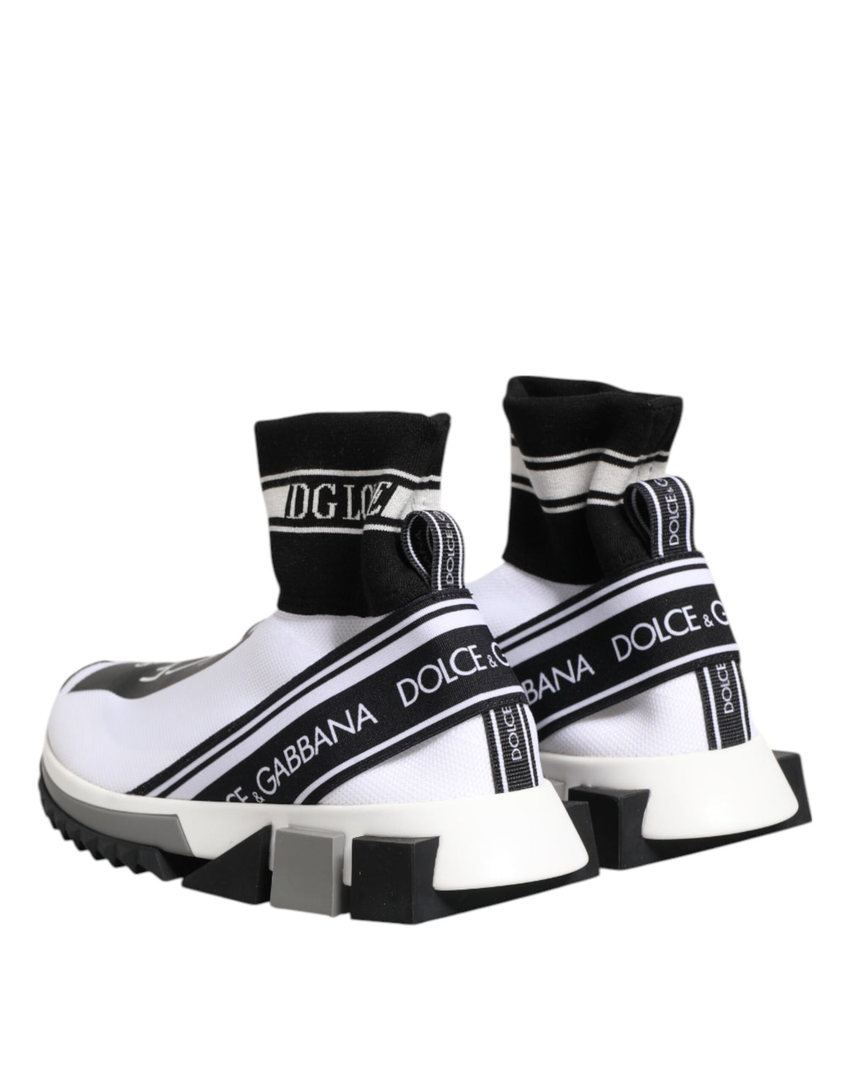 Baskets chaussettes Dolce & Gabbana Sorrento en polyester noir et blanc – LA12831