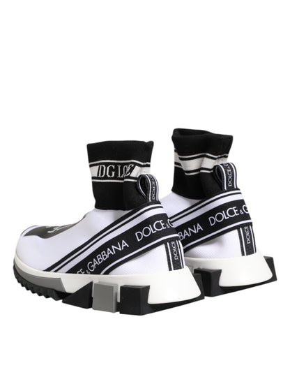 Baskets chaussettes Dolce & Gabbana Sorrento en polyester noir et blanc – LA12831