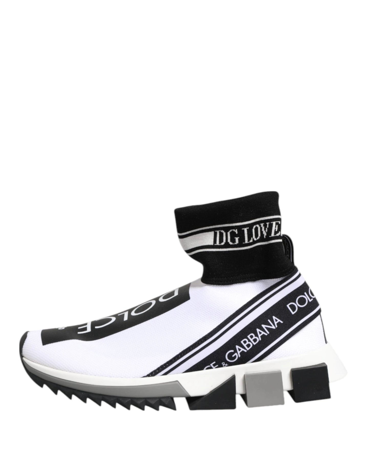 Dolce & Gabbana White Black Sorrento Socks Sneakers Shoes by Dolce & Gabbana