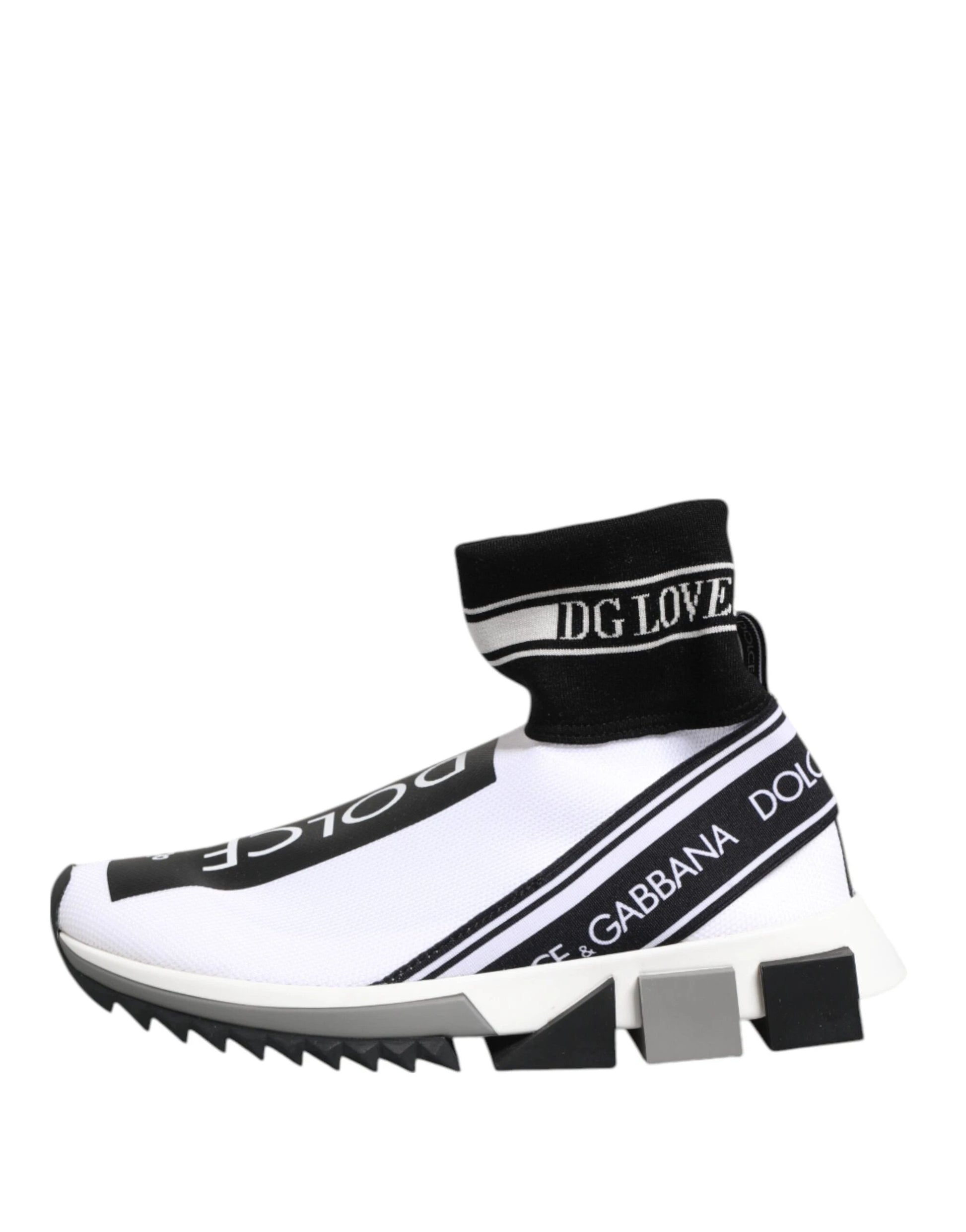 Dolce & Gabbana White Black Sorrento Socks Sneakers Shoes by Dolce & Gabbana