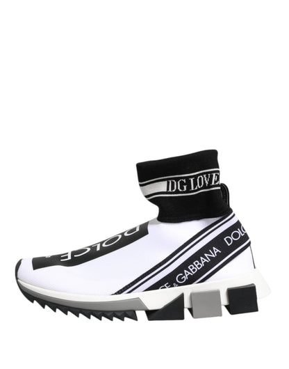 Dolce & Gabbana White Black Sorrento Socks Sneakers Shoes by Dolce & Gabbana