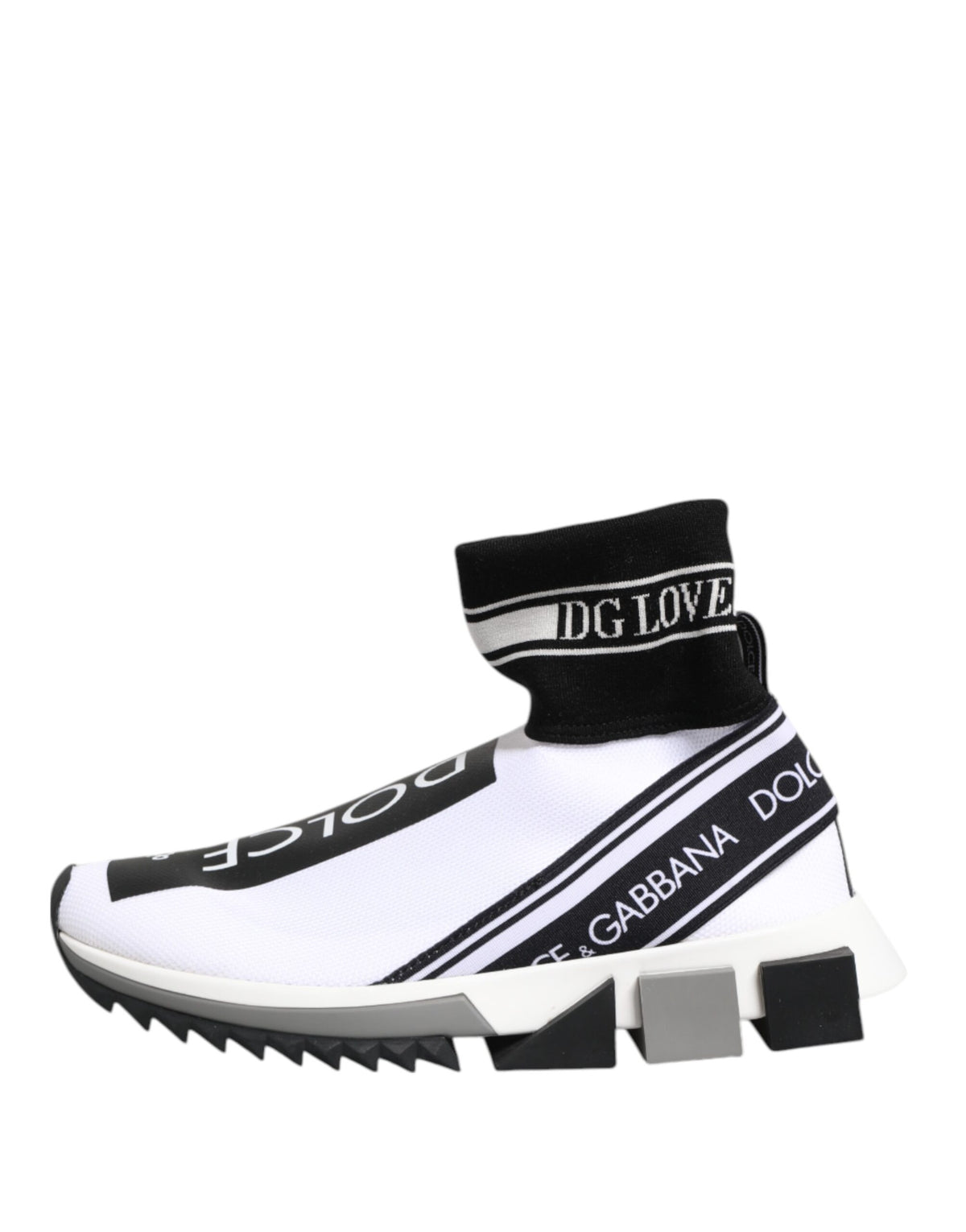 Baskets chaussettes Dolce & Gabbana Sorrento en polyester noir et blanc – LA12831