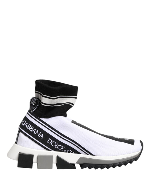Baskets chaussettes Dolce & Gabbana Sorrento en polyester noir et blanc – LA12831