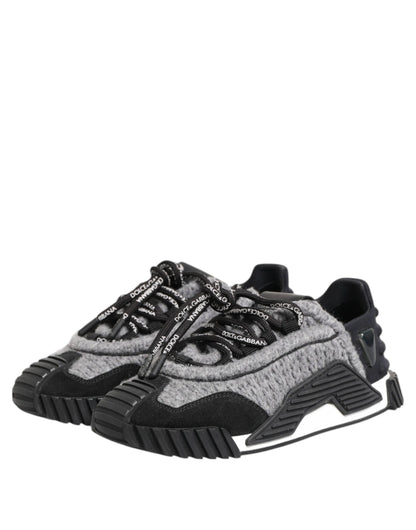 Dolce & Gabbana Black Gray NS1 Low Top Sneakers Shoes by Dolce & Gabbana