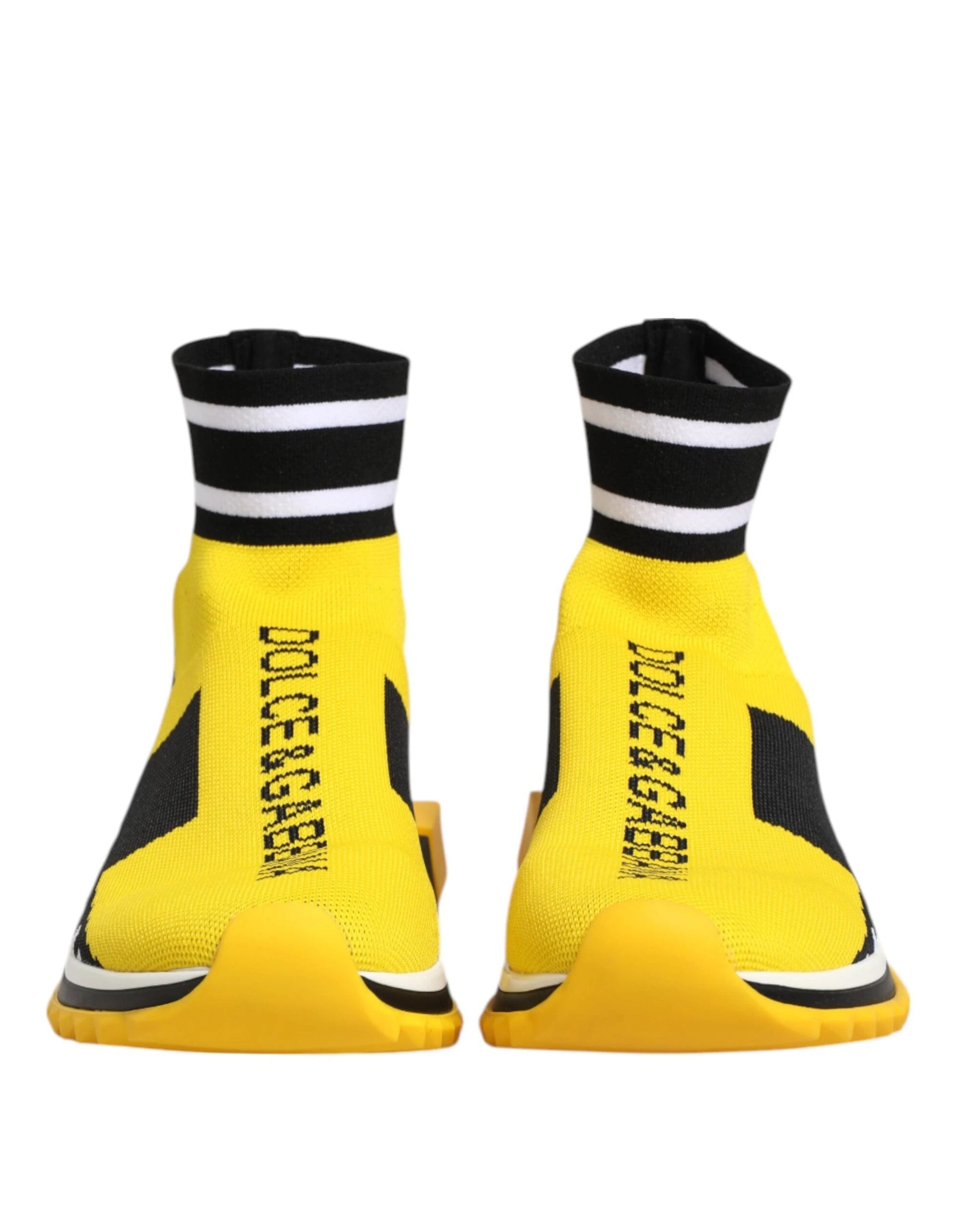 Dolce & Gabbana Yellow Black Sorrento Socks Sneakers Shoes by Dolce & Gabbana