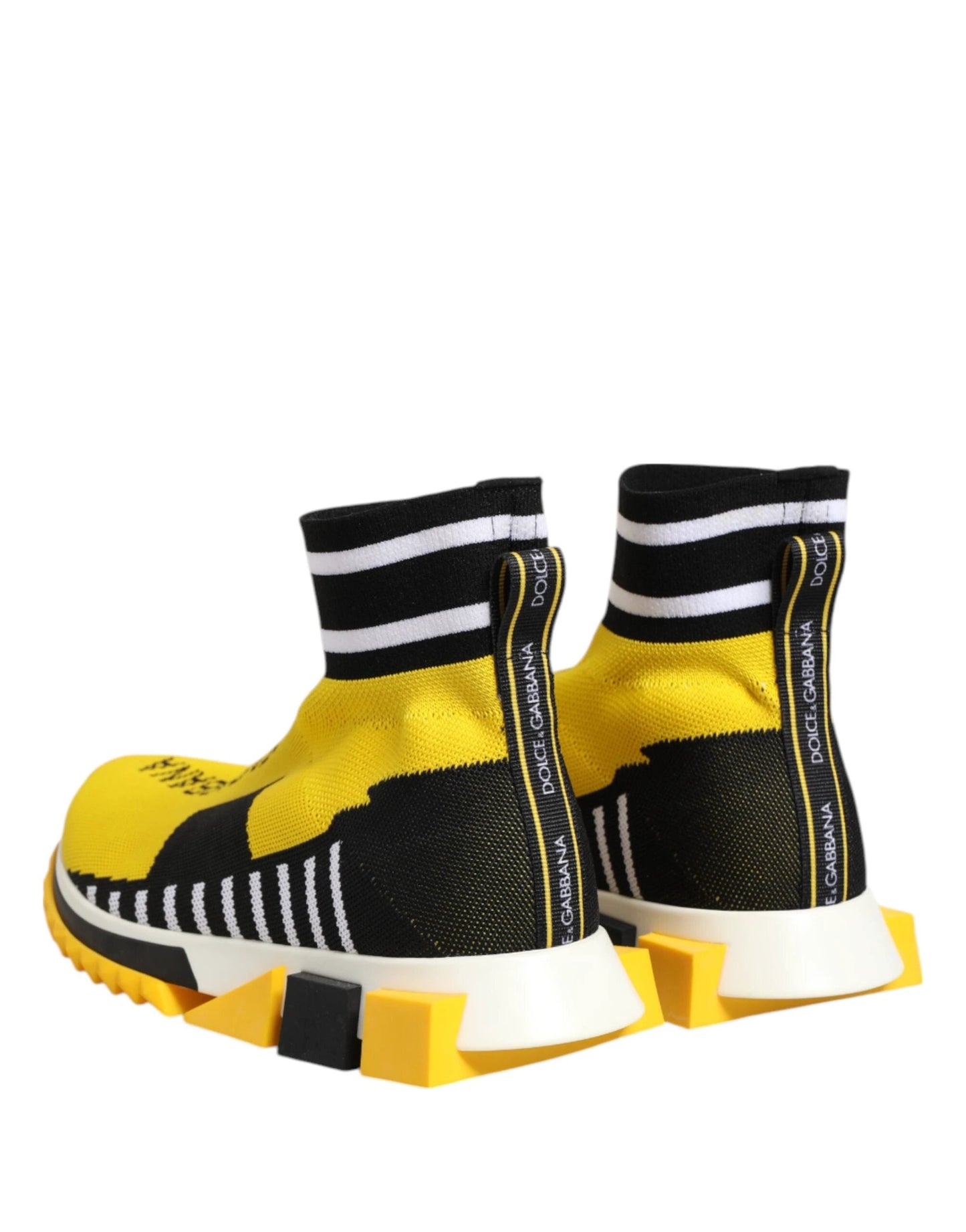 Dolce & Gabbana Yellow Black Sorrento Socks Sneakers Shoes by Dolce & Gabbana