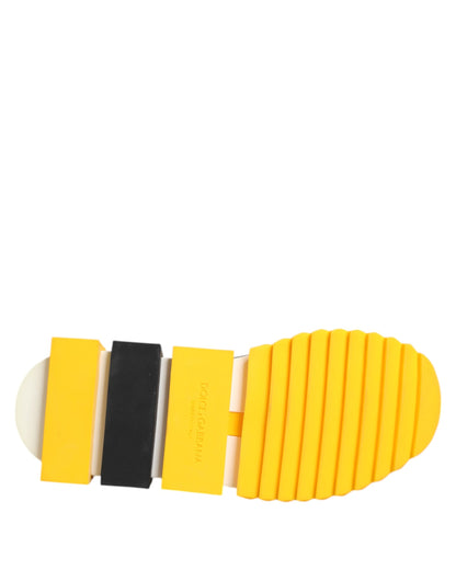 Baskets chaussettes Dolce & Gabbana Sorrento en polyester noir et jaune – LA12755