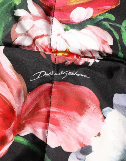 Dolce & Gabbana Multicolor Floral Hooded Puffer Coat Jacket by Dolce & Gabbana