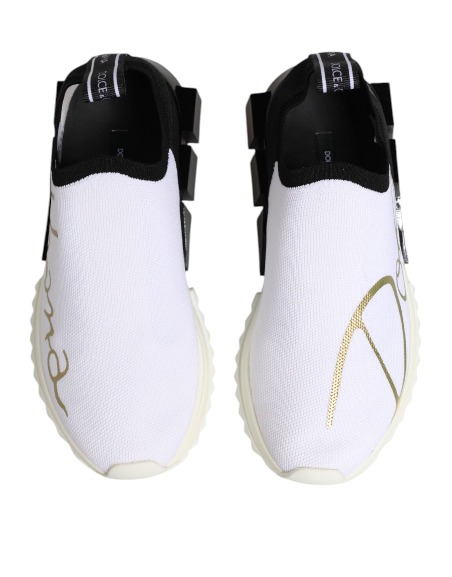 Dolce & Gabbana White Black Low Top Sorrento Sneakers Shoes by Dolce & Gabbana