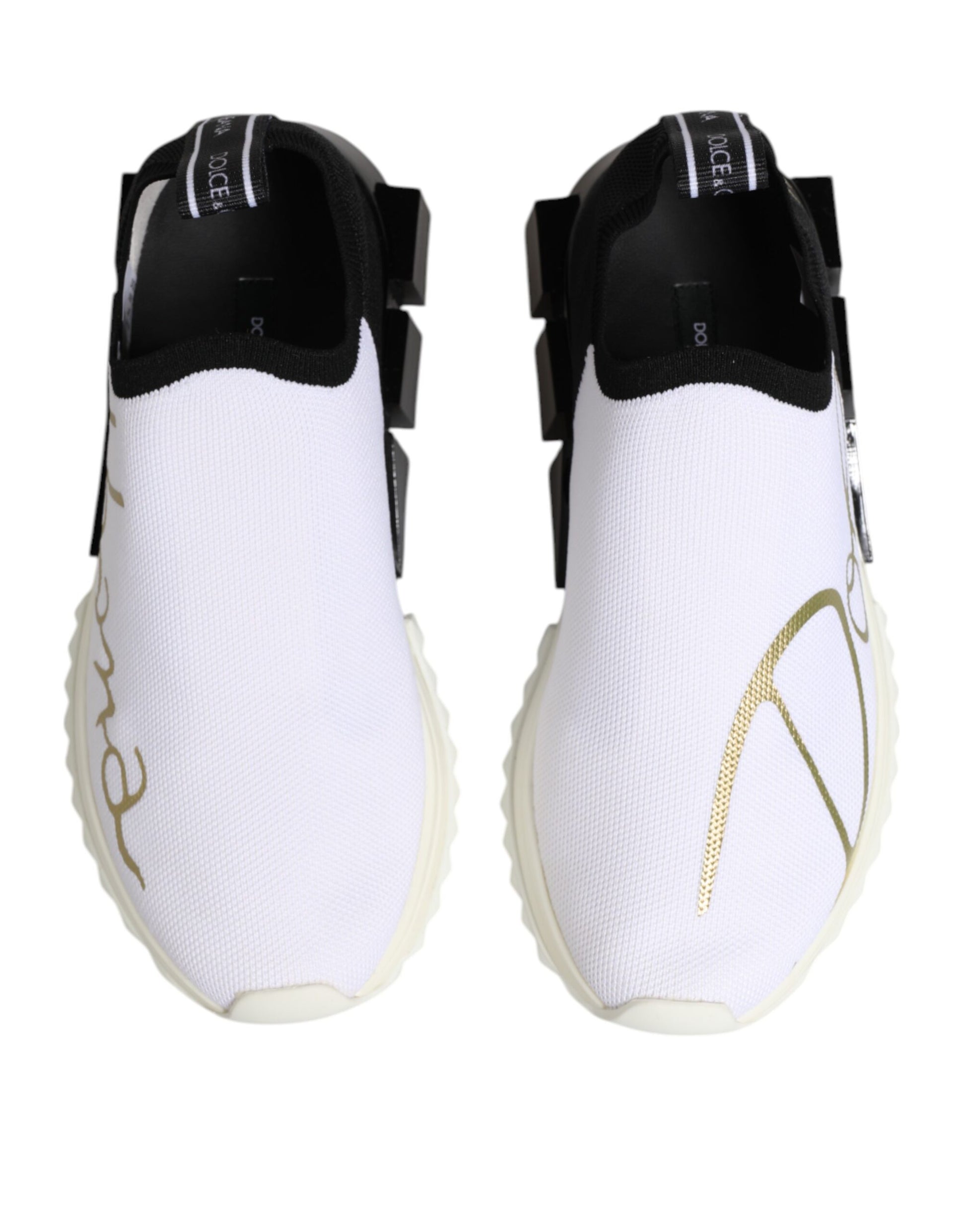 Dolce & Gabbana White Black Low Top Sorrento Sneakers Shoes by Dolce & Gabbana