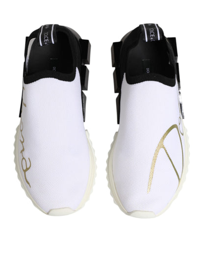 Dolce & Gabbana White Black Low Top Sorrento Sneakers Shoes by Dolce & Gabbana