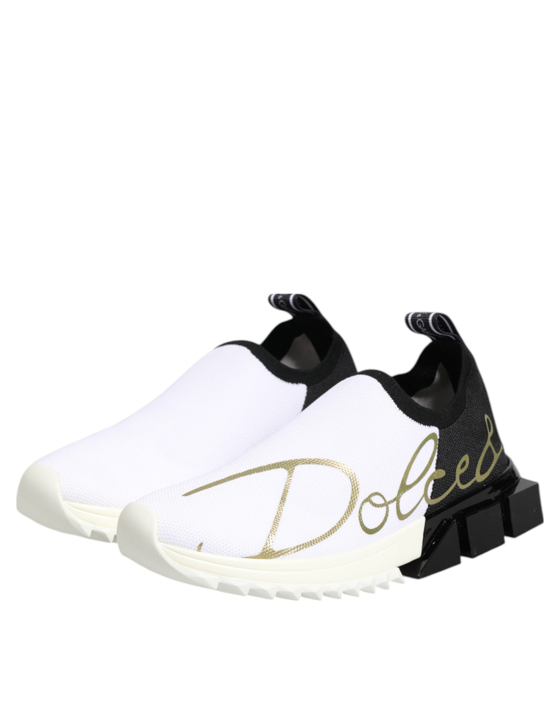 Dolce & Gabbana White Black Low Top Sorrento Sneakers Shoes by Dolce & Gabbana