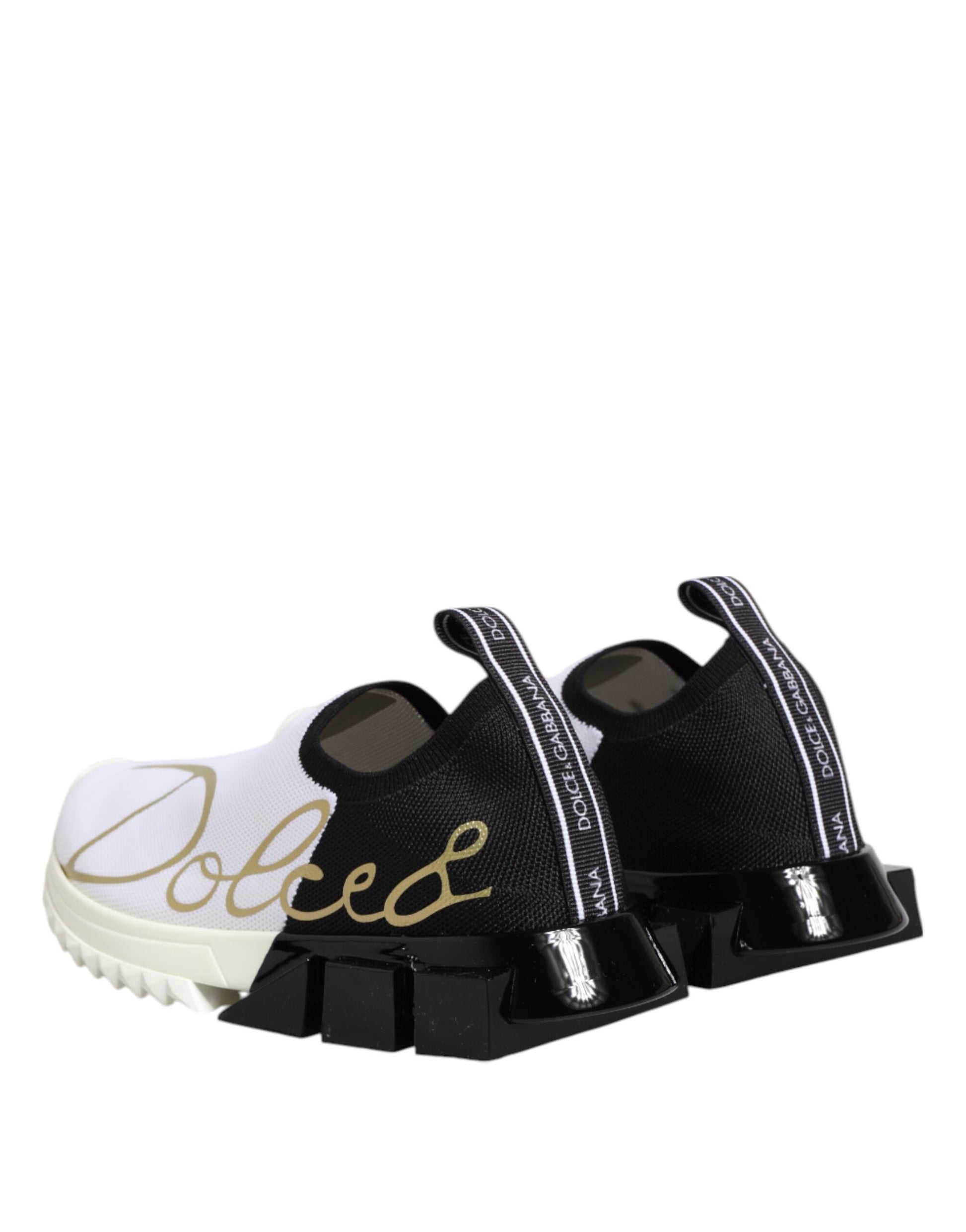 Dolce & Gabbana White Black Low Top Sorrento Sneakers Shoes by Dolce & Gabbana