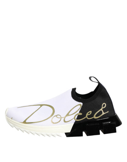 Dolce & Gabbana White Black Low Top Sorrento Sneakers Shoes by Dolce & Gabbana